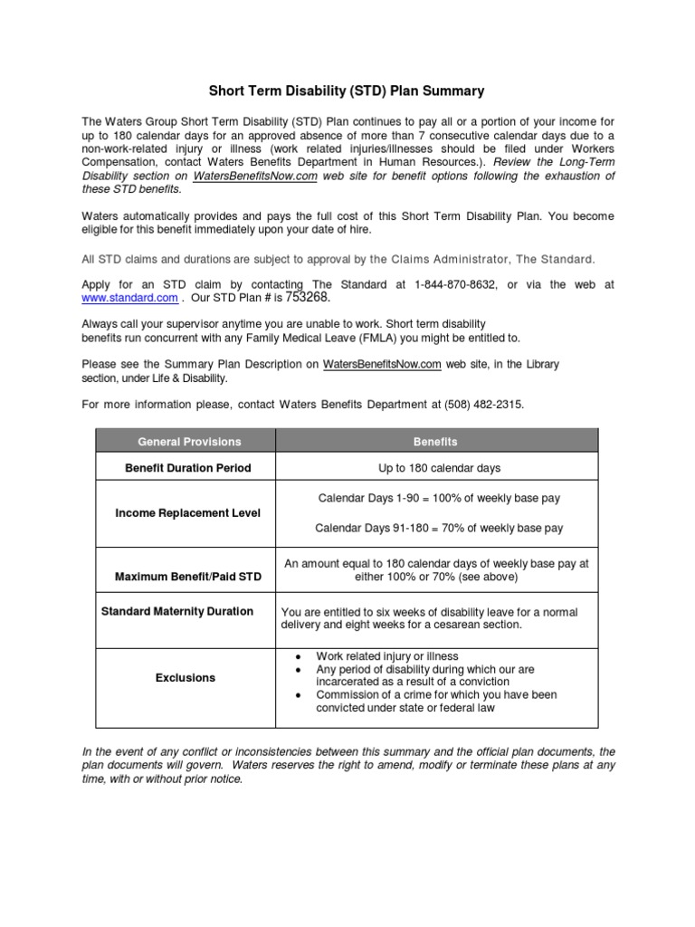 Short Term Disability Overview 2020 | PDF | Sick Leave | Disability