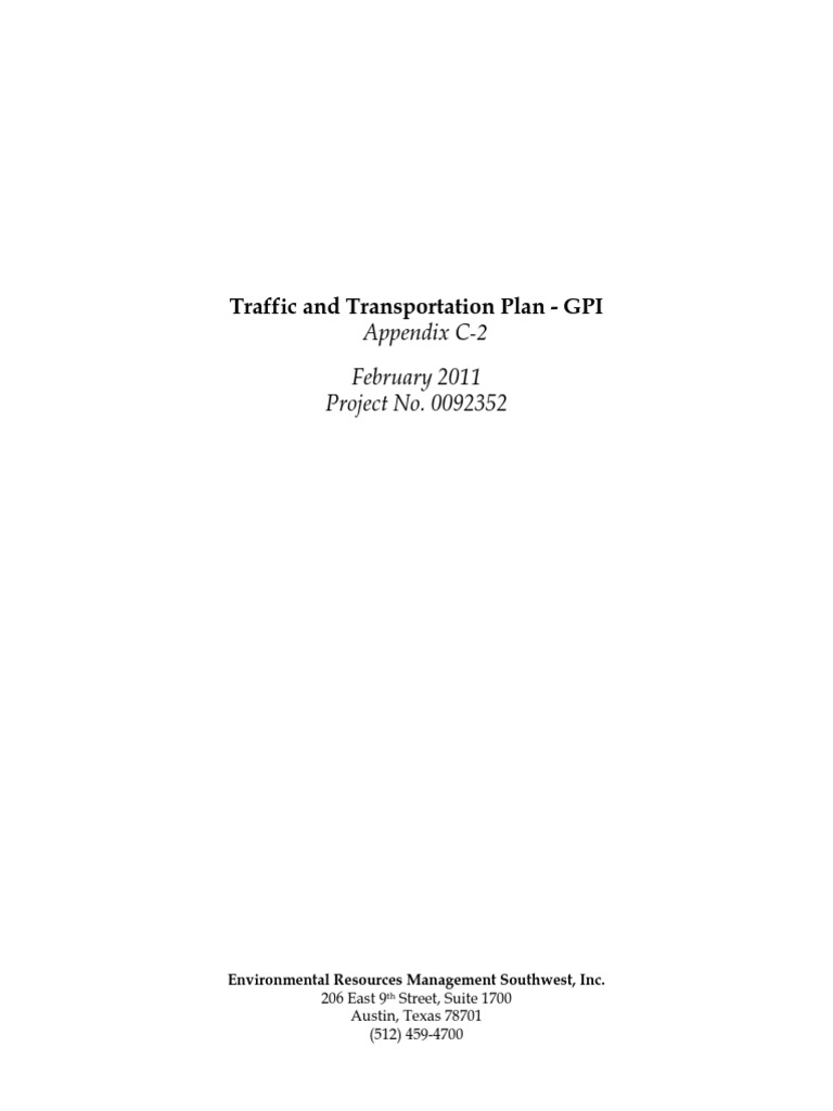 Traffic and Transportation Plan Overview | PDF | Road | Road Surface