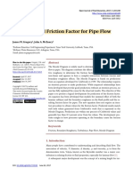 Process-Based Friction Factor For Pipe Flow: James M. Gregory, John A. Mcenery