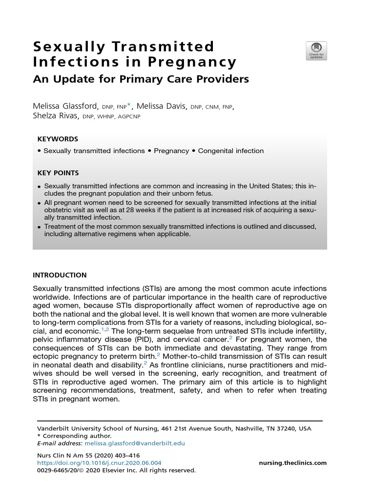 STIs in Pregnancy: A Guide for Providers | PDF | Sexually Transmitted ...