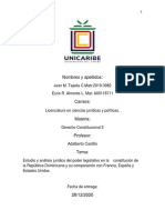 Final Derecho Constitucional2 - Poder Legislativo en La Republica Dominicana y Comparacion Con Espana, Francia y EEUU