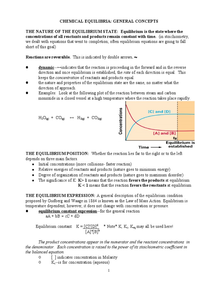 Chemical Equilibrium Basics | PDF | Chemical Equilibrium | Chemical ...