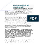 Las Consecuencias Económicas Del Bloqueo Contra Venezuela