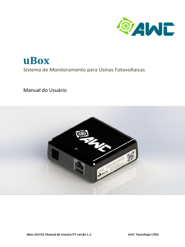 Manual Do Usuário Ubox Datalogger AWC PDF Endereço de IP WiFi