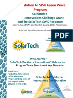 Presentation To Sjsu Green Wave Program: California'S Green Innovations Challenge Grant and The Solartech Swic Response