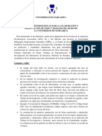 Normas Metodologicas Oara La Elaboracion y Presentacion de Tesis y Trabajo de Grado de La Universidad de Margarita