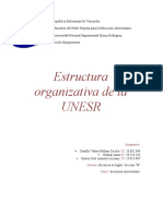 Estructura y organización de la UNESR. Unidad IV
