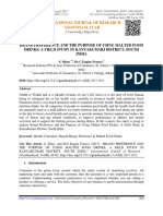 Brand Preference and The Purpose of Using Malted Food Drinks: A Field Study in Kanyakumari District, South India