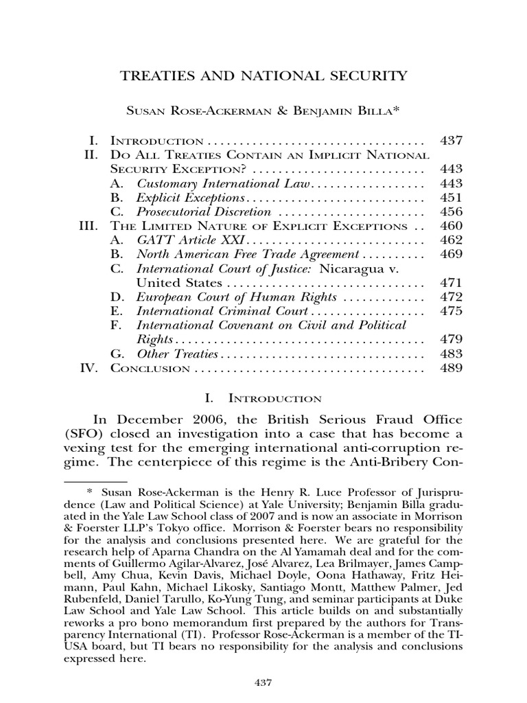 Treaties and National Security | PDF | Treaty | International Law