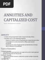 Annuities and Capitalized Cost: Ge301: Engineering Economy