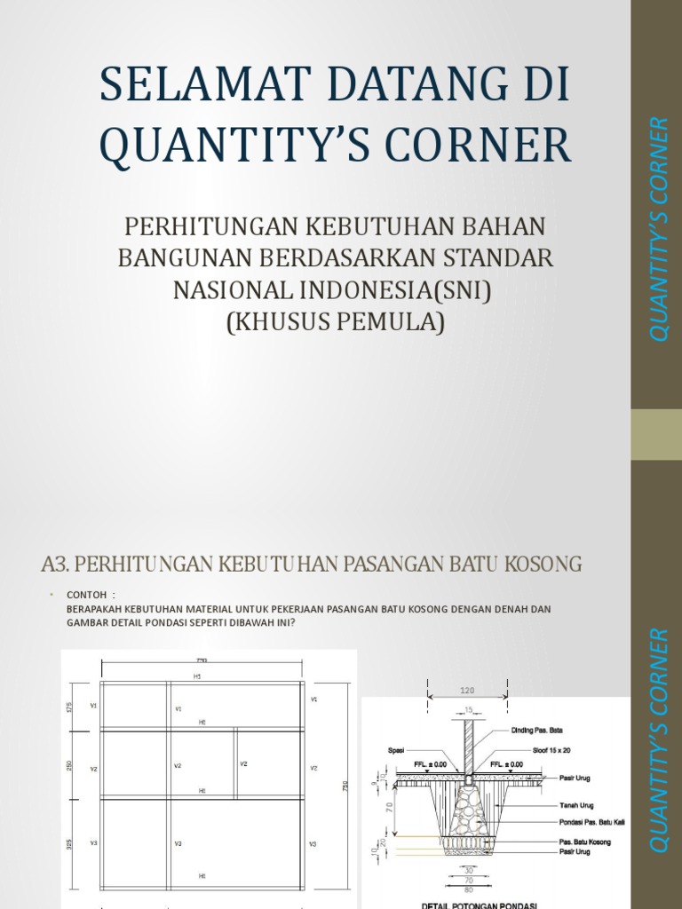Perhitungan Pasangan Batu Kosong | PDF | Griya & Taman | Teknologi ...