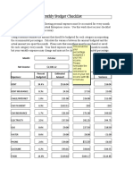 Monthly Budget Checklist