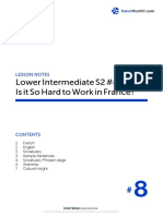 Lower Intermediate S2 #8 Is It So Hard To Work in France?: Lesson Notes