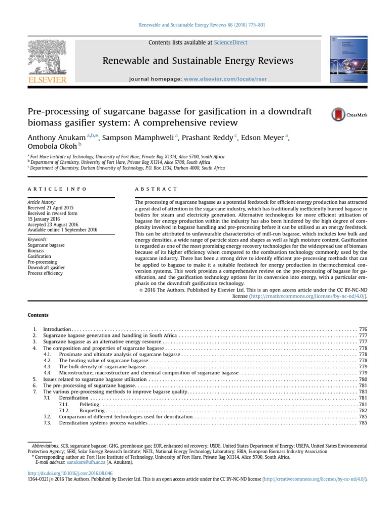 Renewable and Sustainable Energy Reviews | PDF | Sugarcane | Biomass