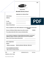 Nursery Application Form