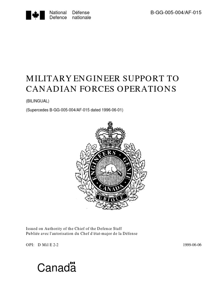 Military Engineer Support in CF Operations | PDF | Command And Control ...