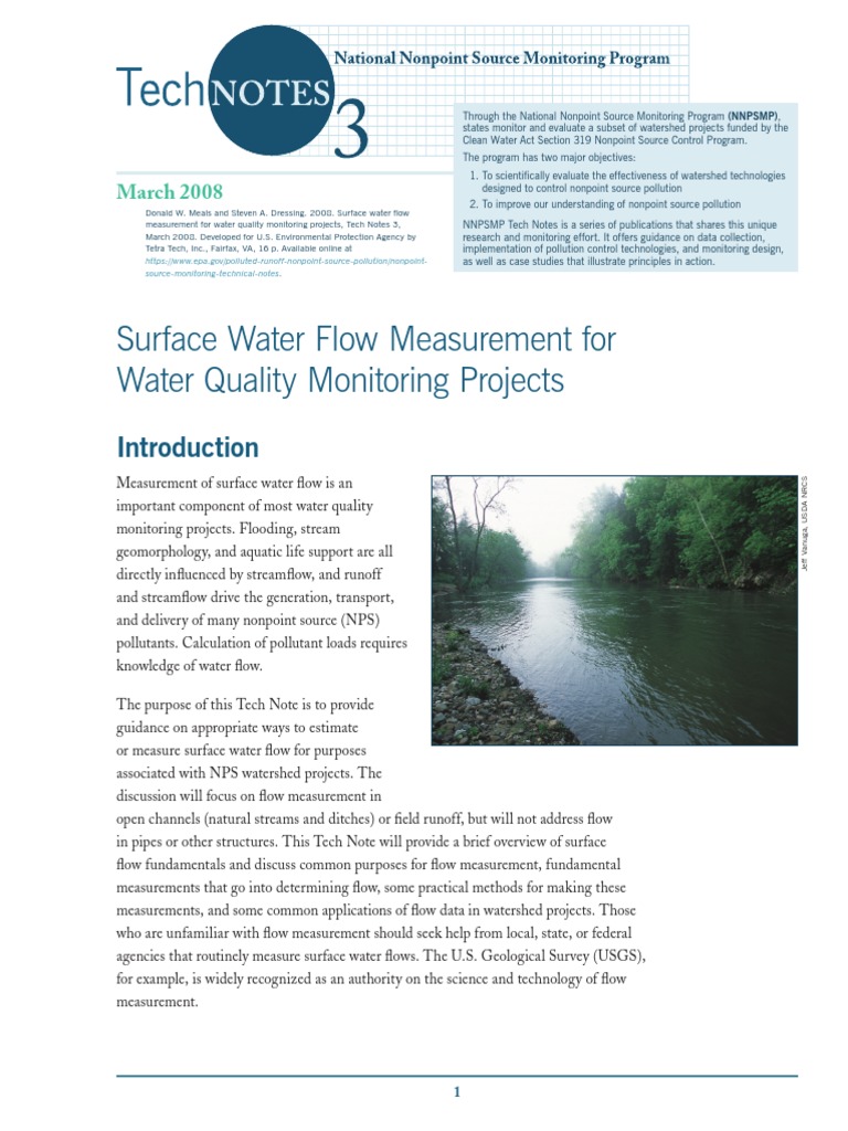 Surface Water Measurement PDF Discharge (Hydrology) Flood