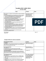 Checklist ISO 14001:2004: (November 2004) Overall Documentation Requirements