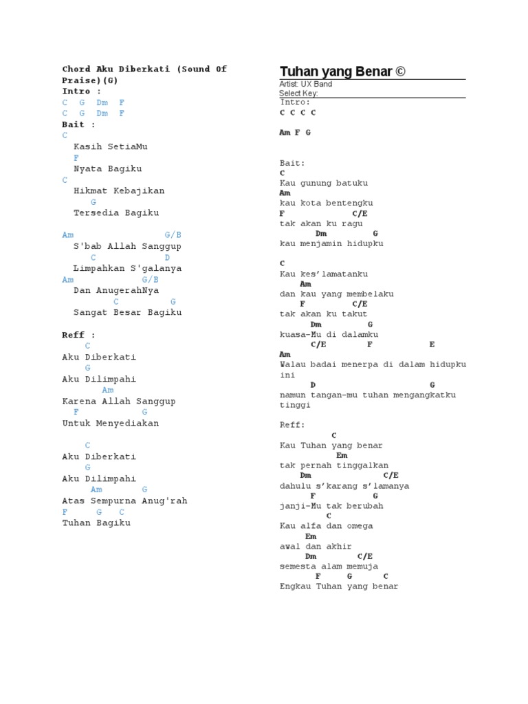 Chord Aku Diberkati PDF