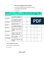 Validar Ficha de Observacion de Campo