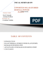 Biomass Supported Solar Hybrid Thermal Power Plant: Technical Seminar On