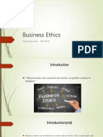 Business Ethics: Farwa Khizar Khan BITF13529