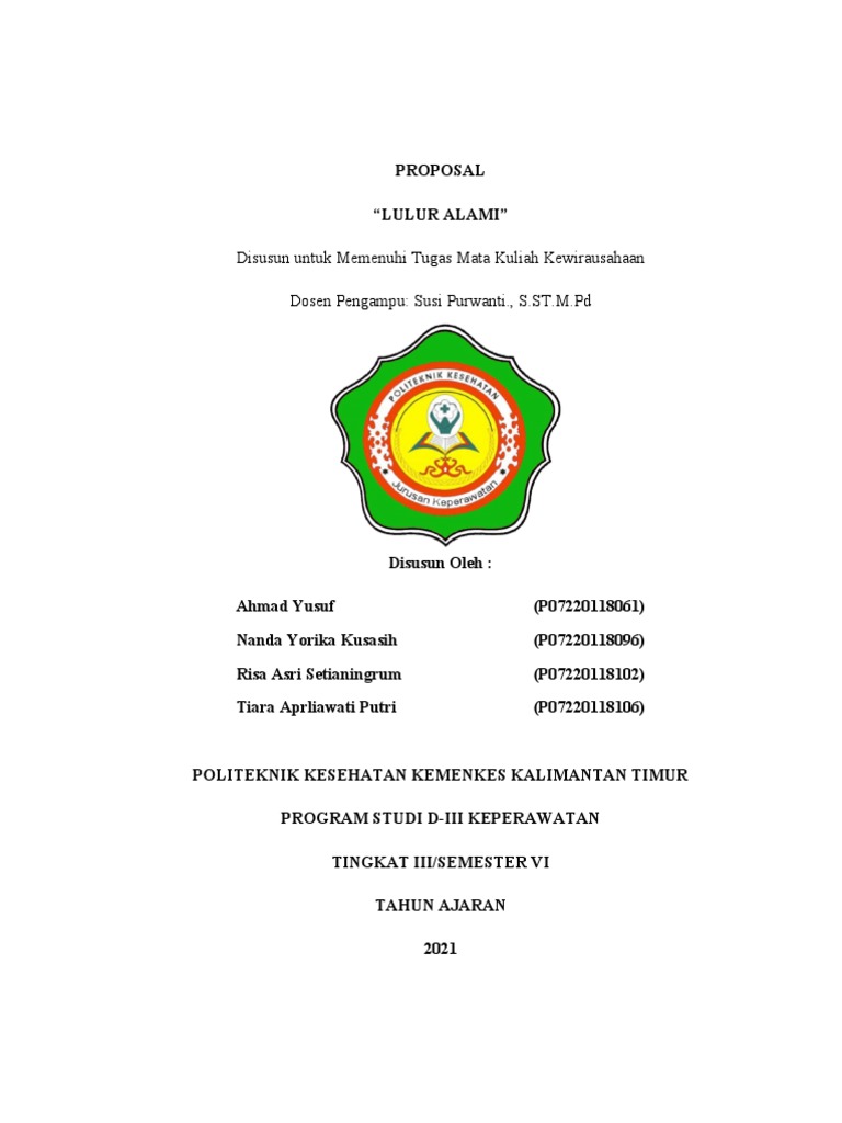 Proposal Usaha Lulur Alami Ramah Lingkungan | PDF