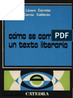 Cómo Se Comenta Un Texto Literario - Lázaro Carreter