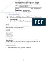 Guangxi Hydroelectric Construction Bureau: Subject: Submittal of Weekly Plan For 13th February 2021 To 19th February 2021