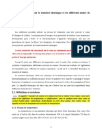 Rappel Sur Le Transfert Thermique Et Les Différents Modes de Transfert