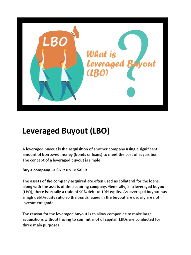 Leveraged Buyout (LBO) : Buy A Company - Fix It Up - Sell It | PDF ...