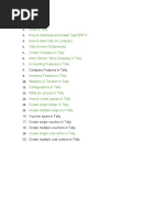 Tally Syllabus: 8. Company Features in Tally