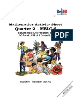 Quarter 2 - MELC 6: Mathematics Activity Sheet