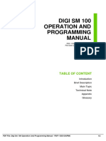 Digi SM 100 Operation and Programming Manual: Table of Content