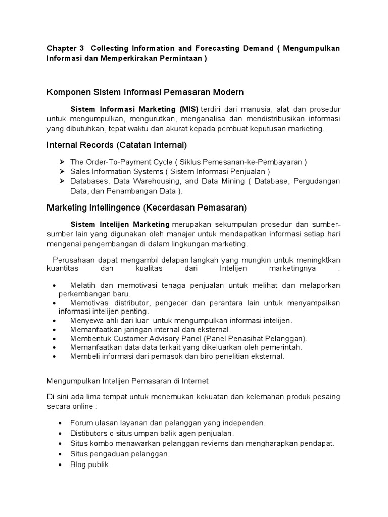 Chapter 3 Collecting Information and Forecasting Demand | PDF ...