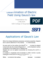 Determination of Electric Field Using Gauss's Law: Presentation By: I.Nelson SSN College of Engineering