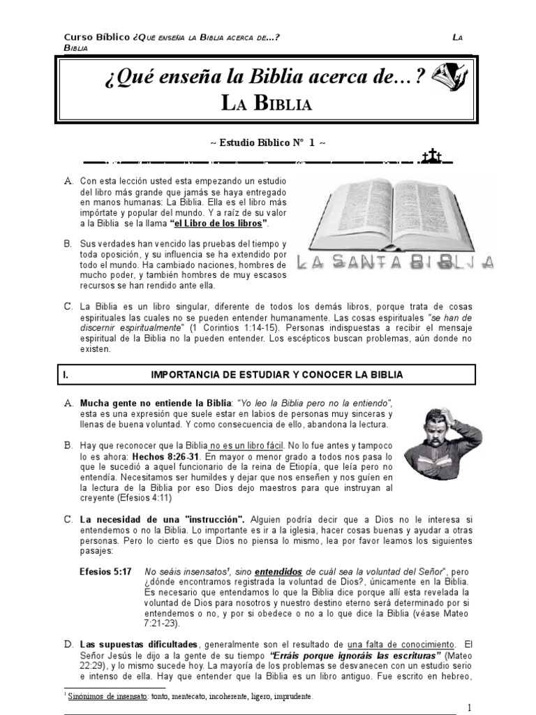 Estudio Bíblico: La Importancia de la Biblia | PDF | Biblia | Cristo ...