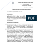Derivación de carpeta fiscal a fiscalía de Miraflores por presunta falsificación
