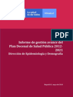 Informe Gestion Plan Decenal Salud Publica 2018