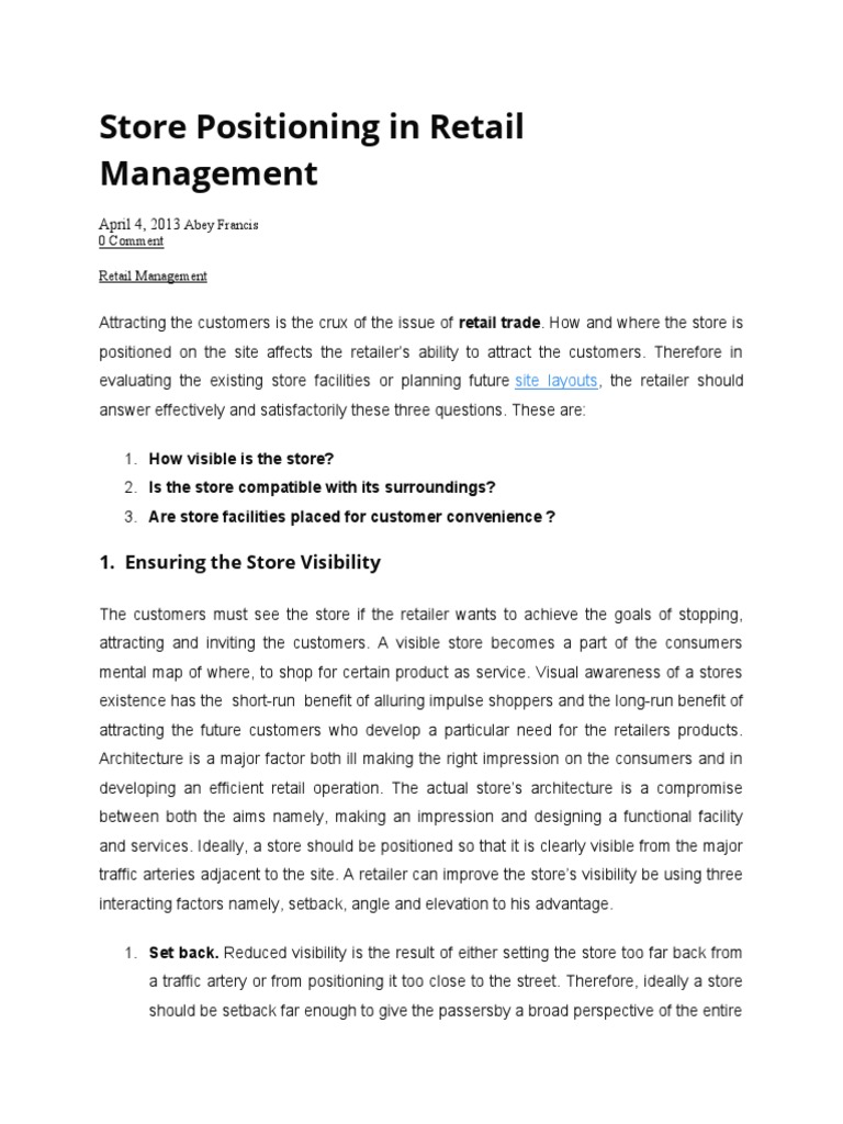 Effective Store Positioning Strategies | PDF | Retail | Communication