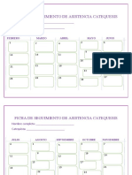 Ficha de Seguimiento de Asistencia Catequesis