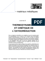 Partie 2 - Matériaux Métalliques: Thermodynamique Et Cinétique de L Oxydoréduction