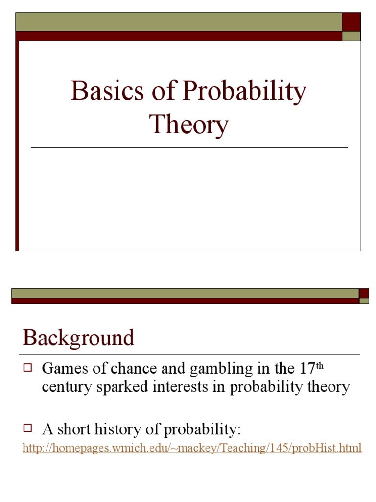 L08-Probability Basics | PDF | Probability | Probability And Statistics