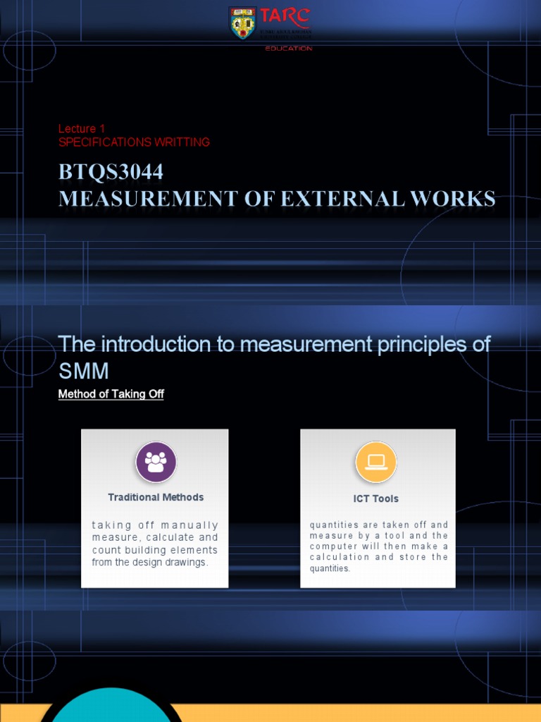 BTQS 3044 - Measurement of External Works L1b Intro | PDF ...