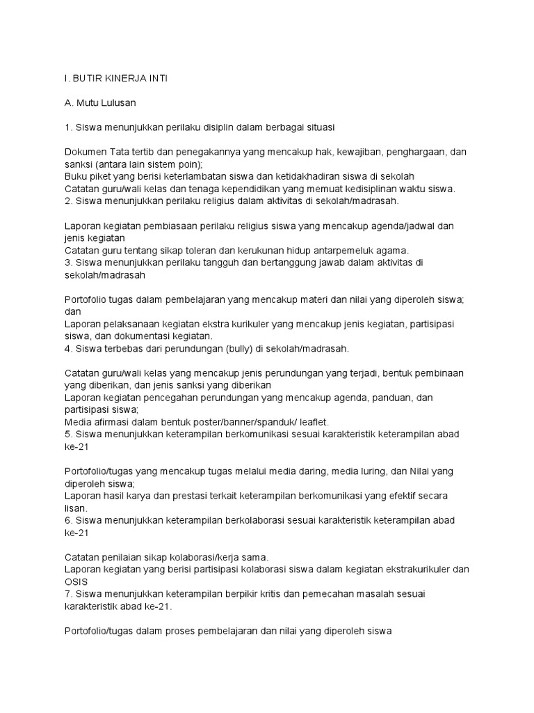 Butir Kinerja Iasp