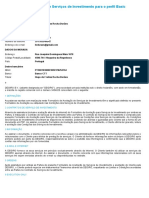 Formulário de Aceitação de Serviços de Investimento para o perfil Basic