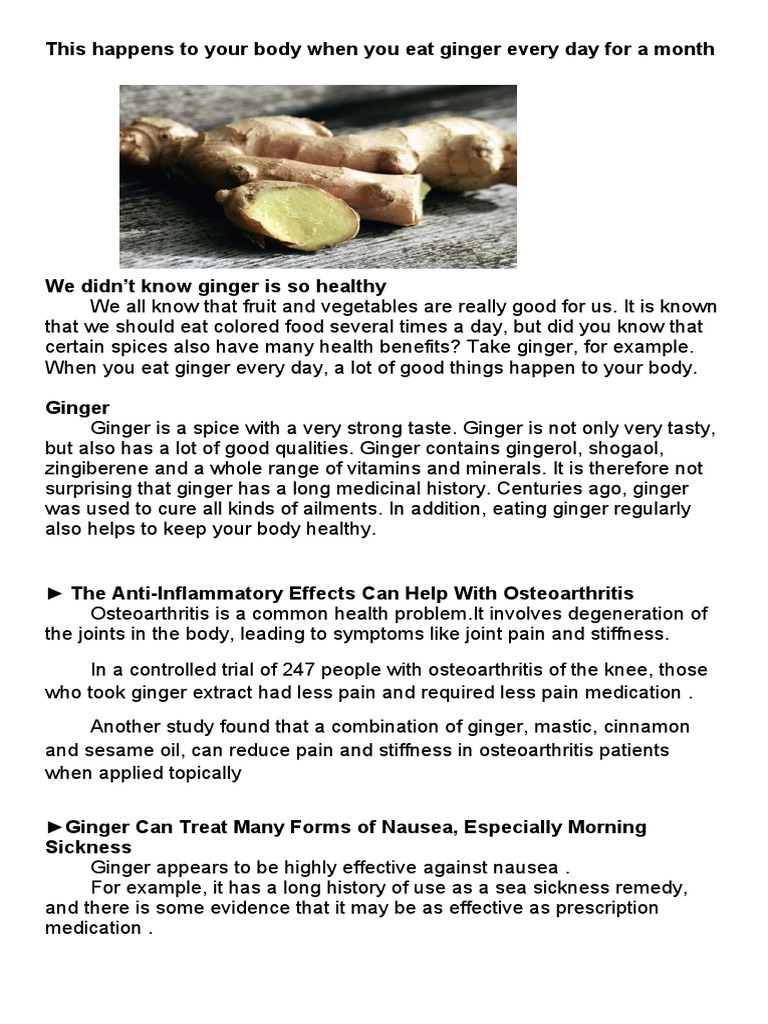 Pe4 Ginger PDF Osteoarthritis Ginger