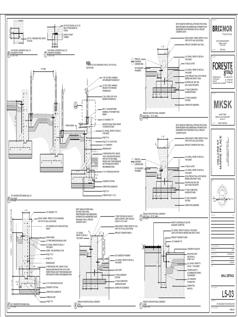 Handrail Details | PDF | Precast Concrete | Concrete