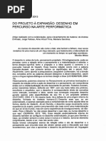 Do projeto à expansão - desenho em percurso na arte performática