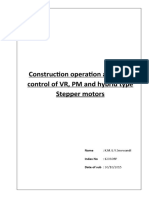 Construction and control of PM, VR and hybrid stepper motors